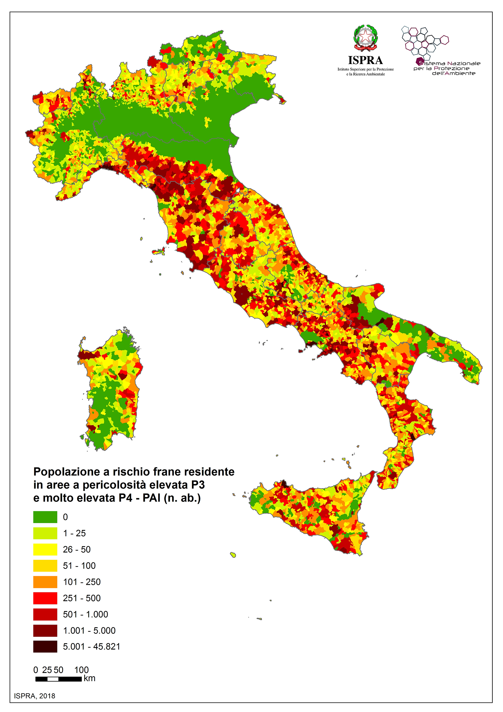 Popolazione a rischio frane 