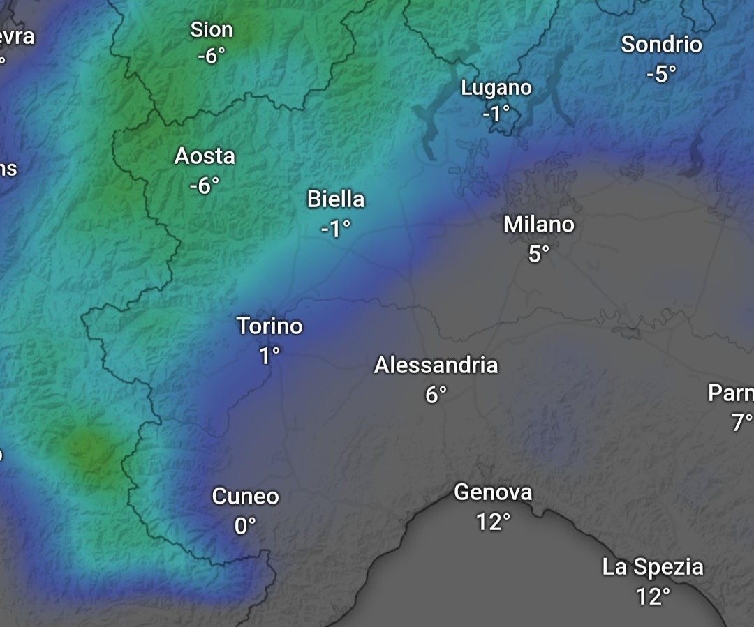 Neve in diretta Piemonte