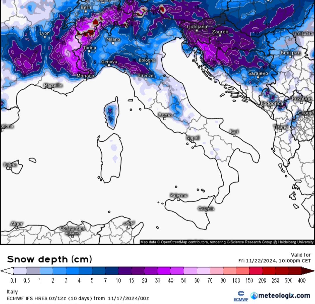 Nevicata perfetta pianura padano-veneta