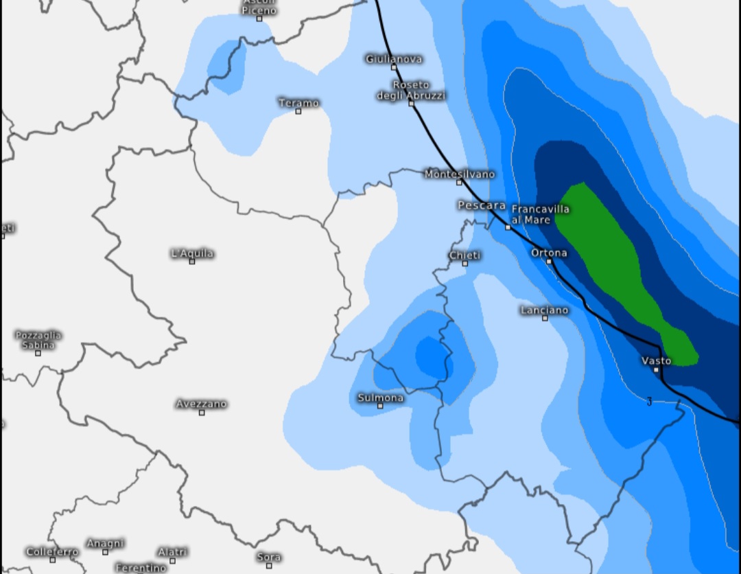 Precipitazioni Abruzzo 14 novembre