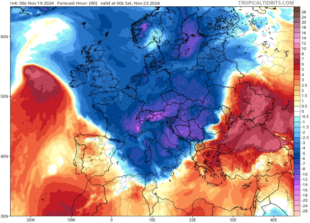 Temperature in picchiata