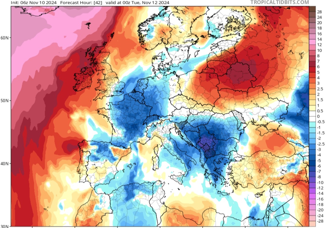 Temperature in netta diminuzione