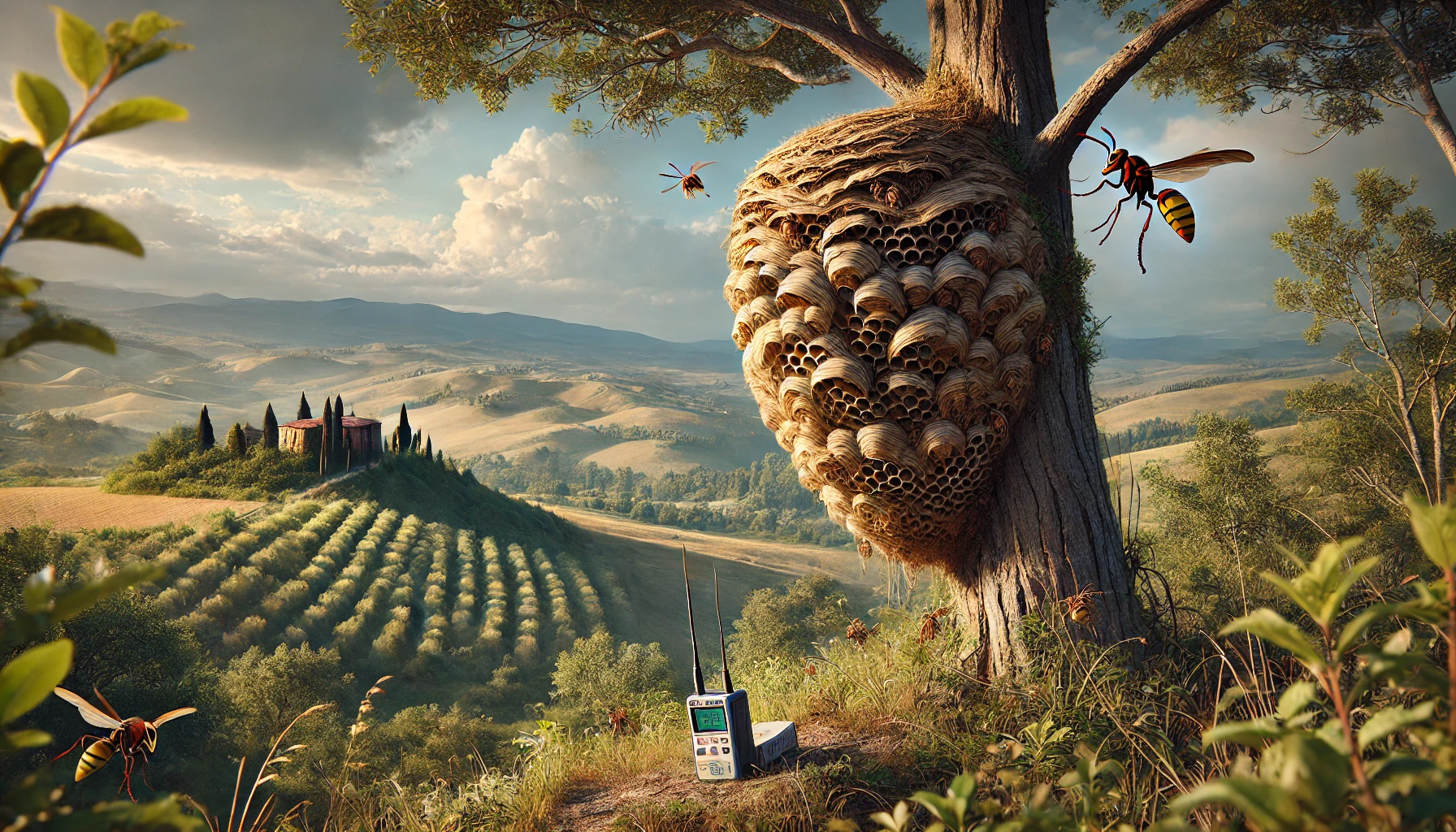 Il primo nido di vespa velutina in Toscana localizzato con il radiotracking: di cosa si tratta