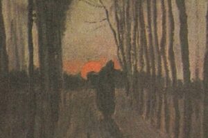 Viale di pioppi al tramonto van gogh