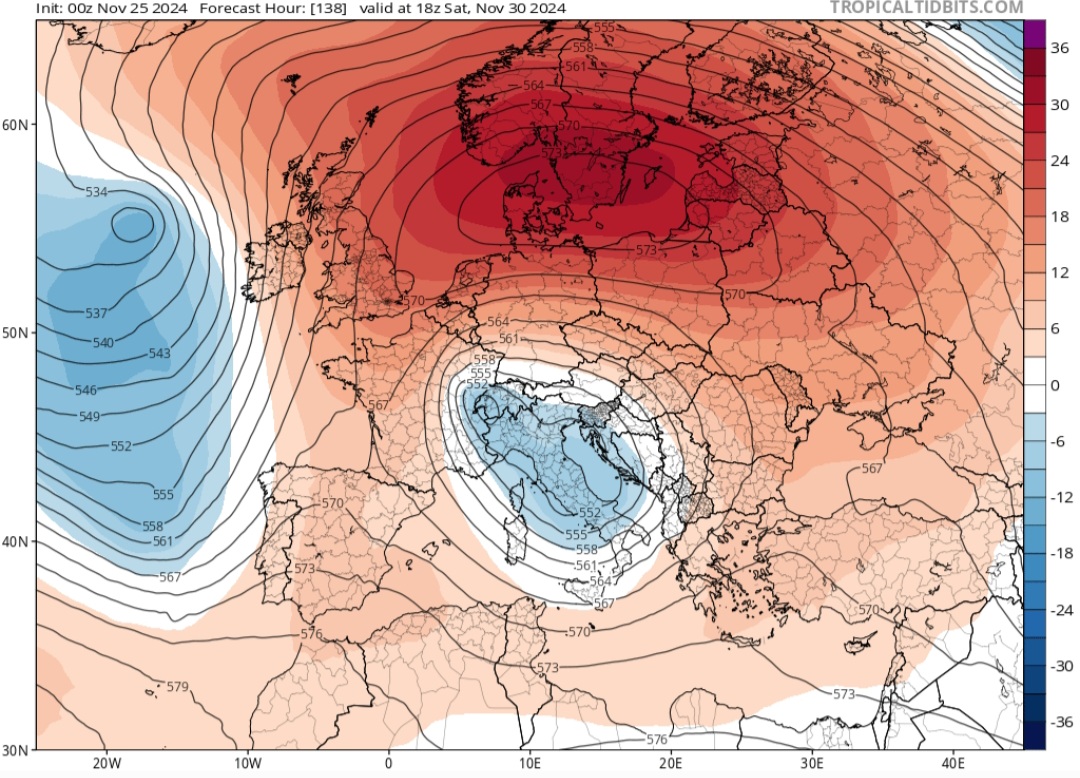Vortice gelido fine novembre