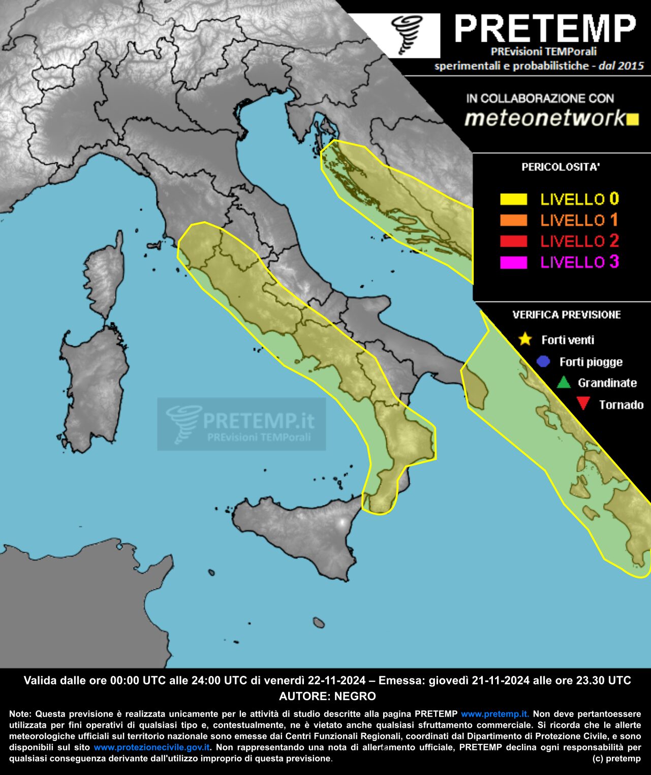 allerta meteo 22 novembre