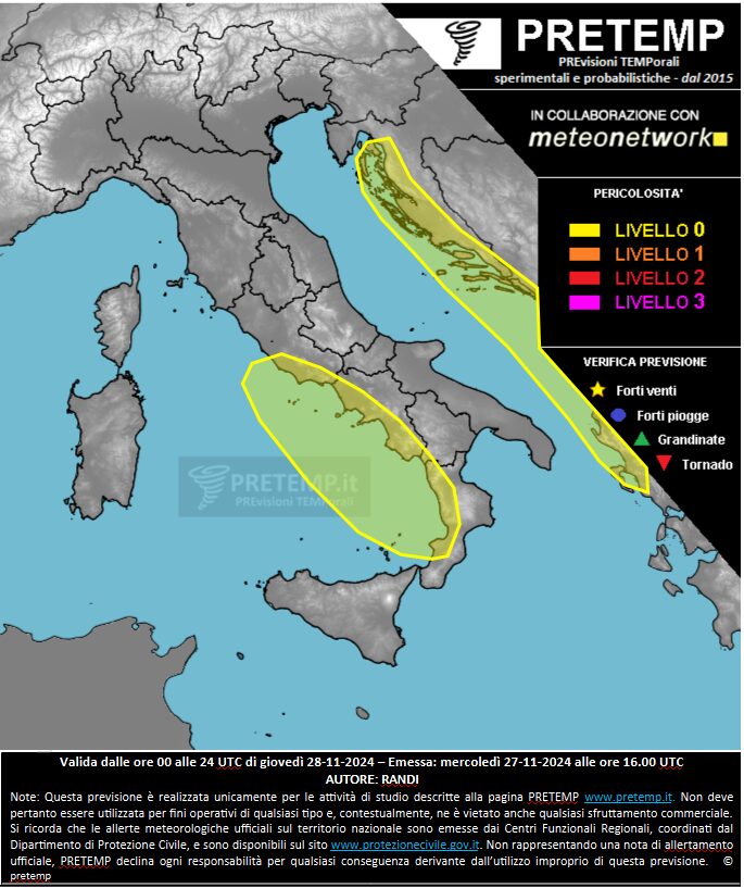 allerta meteo 28 novembre