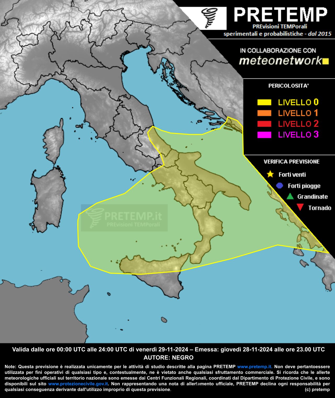 allerta meteo 29 novembre