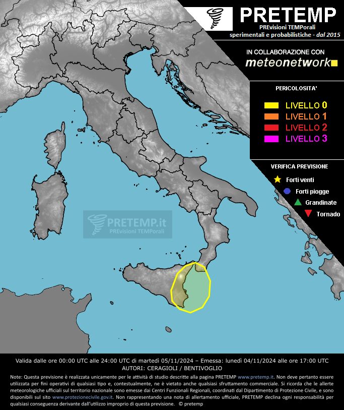 allerta meteo oggi 5 novembre