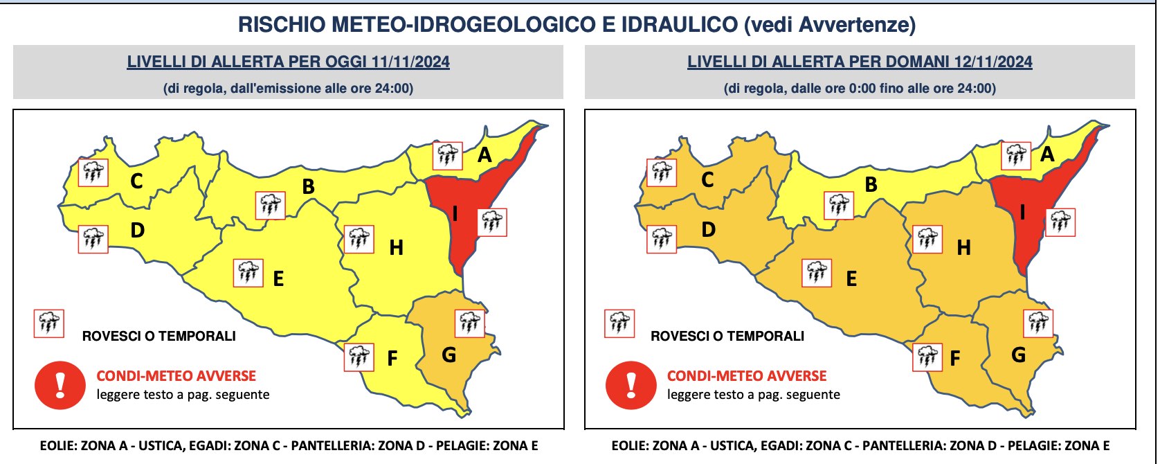 allerta meteo sicilia 11-12 novembre