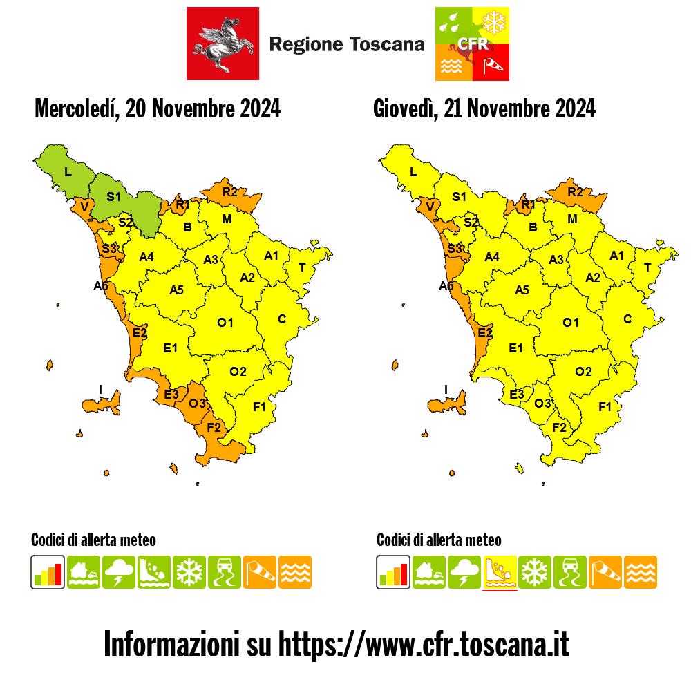 allerta meteo toscana 21 novembre