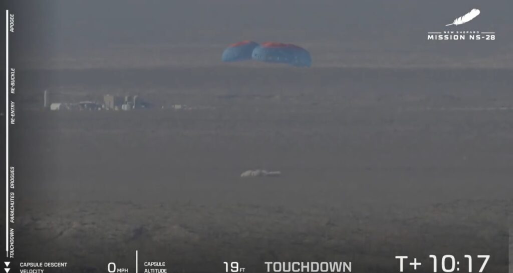 atterraggio capsula blue origin