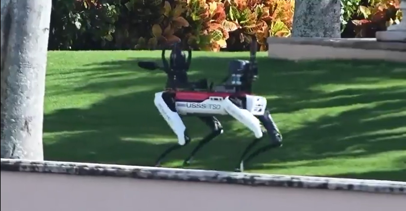 Schierato cane robot per proteggere Donald Trump | VIDEO