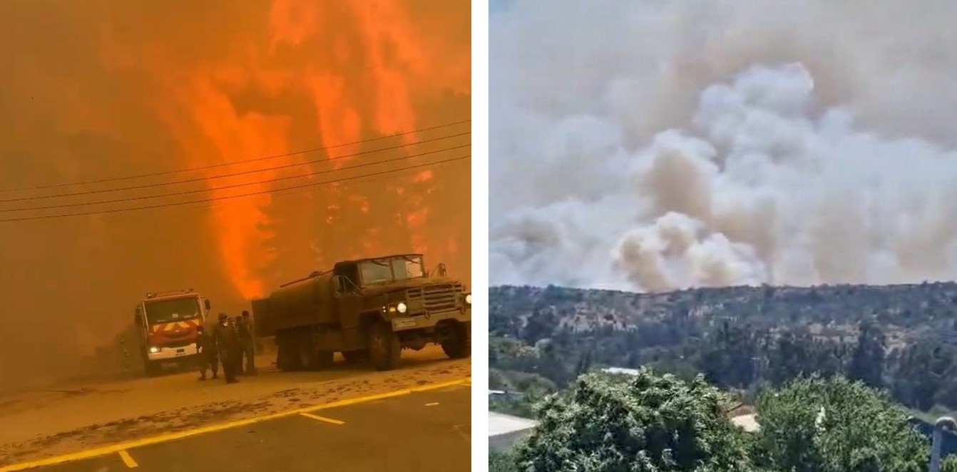 Cile, enorme incendio a Quilpé: allerta rossa ed evacuazioni | VIDEO