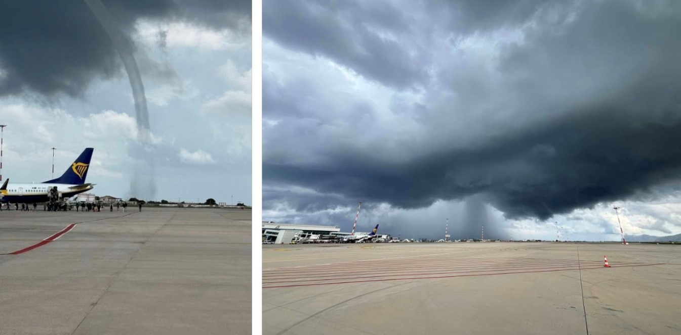 Maltempo Sicilia, pioggia e tornado a Palermo: un volo dirottato | FOTO