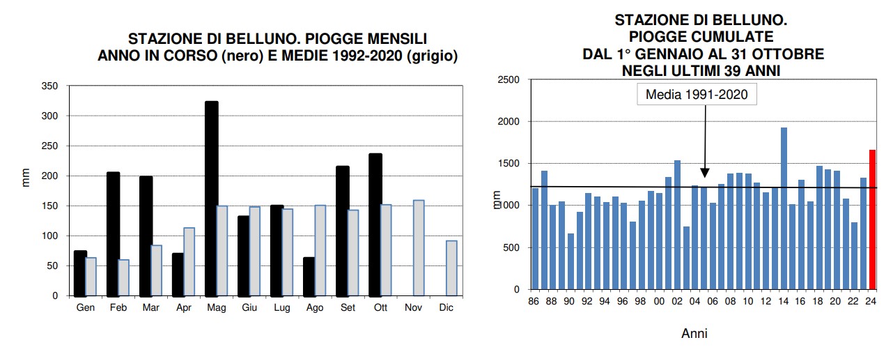 piogge belluno ottobre 2024