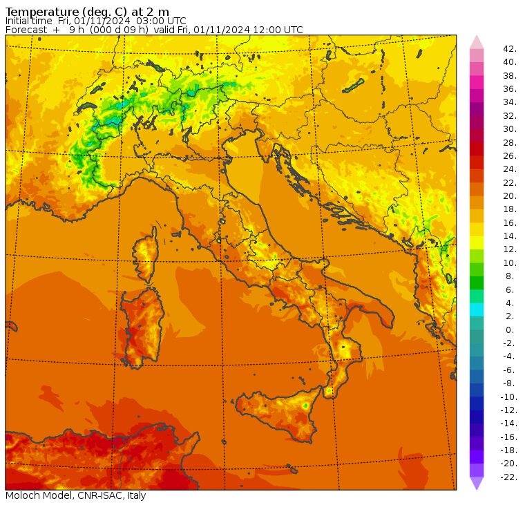 temperature massime 1 novembre