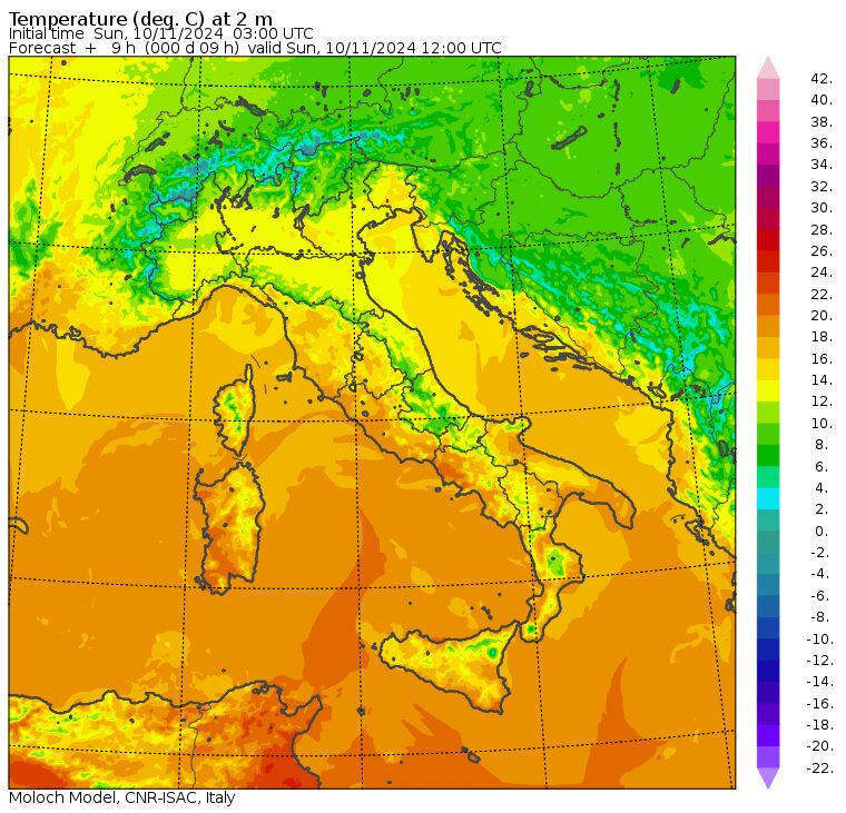 temperature massime 10 novembre
