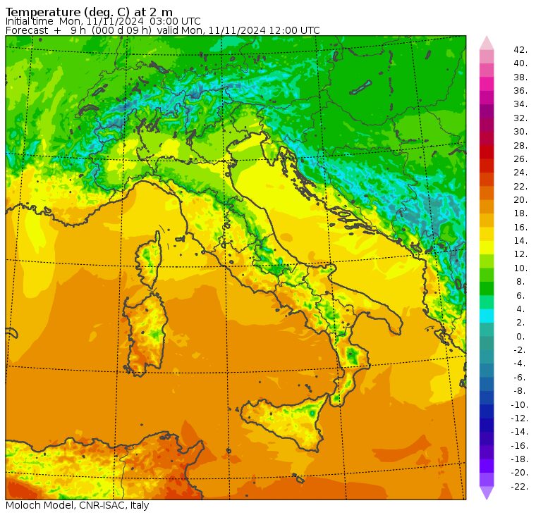 temperature massime 11 novembre