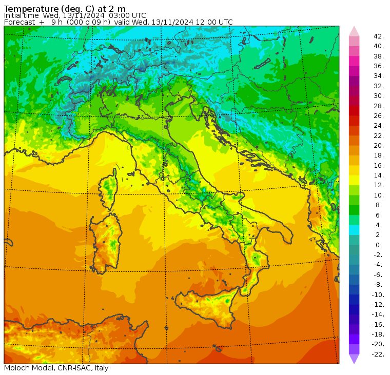 temperature massime 13 novembre