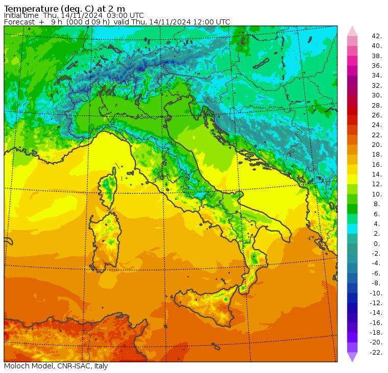 temperature massime 14 novembre