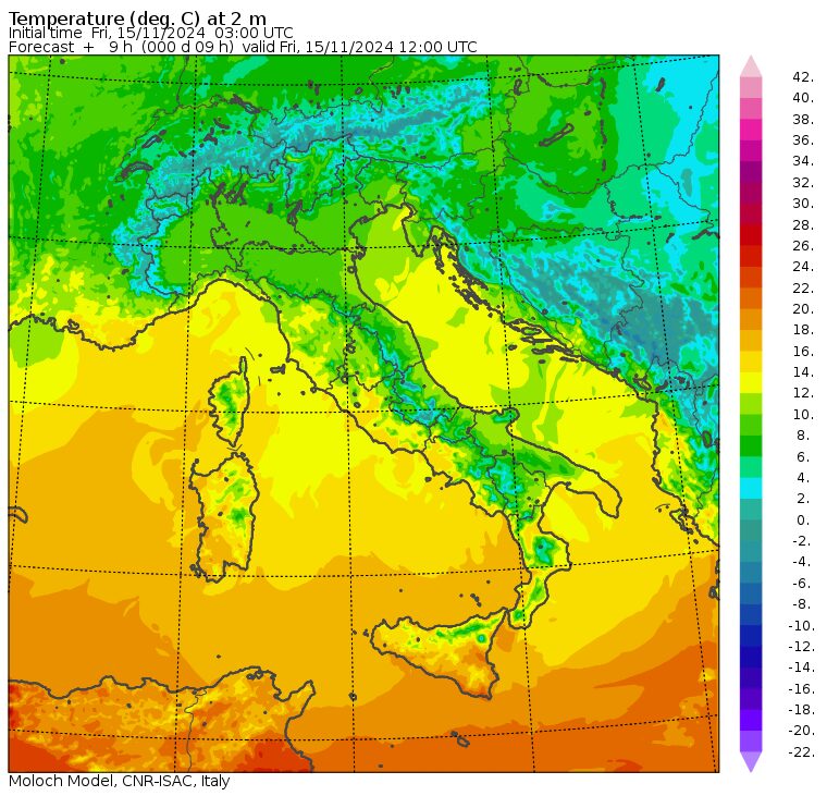 temperature massime 15 novembre