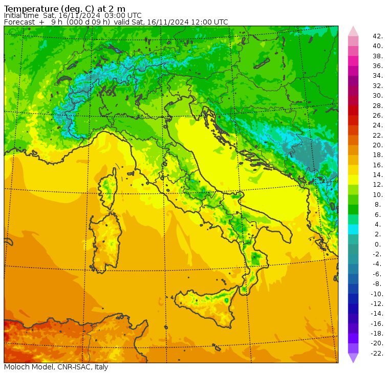 temperature massime 16 novembre