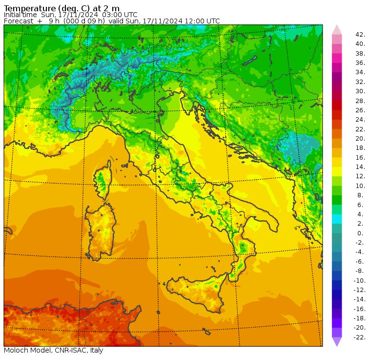 temperature massime 17 novembre