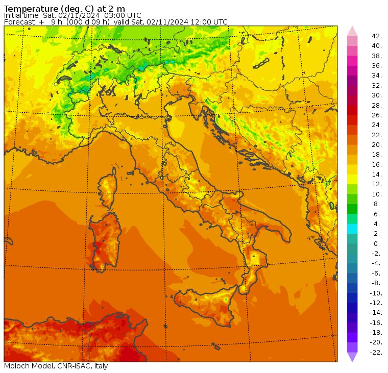 temperature massime 2 novembre