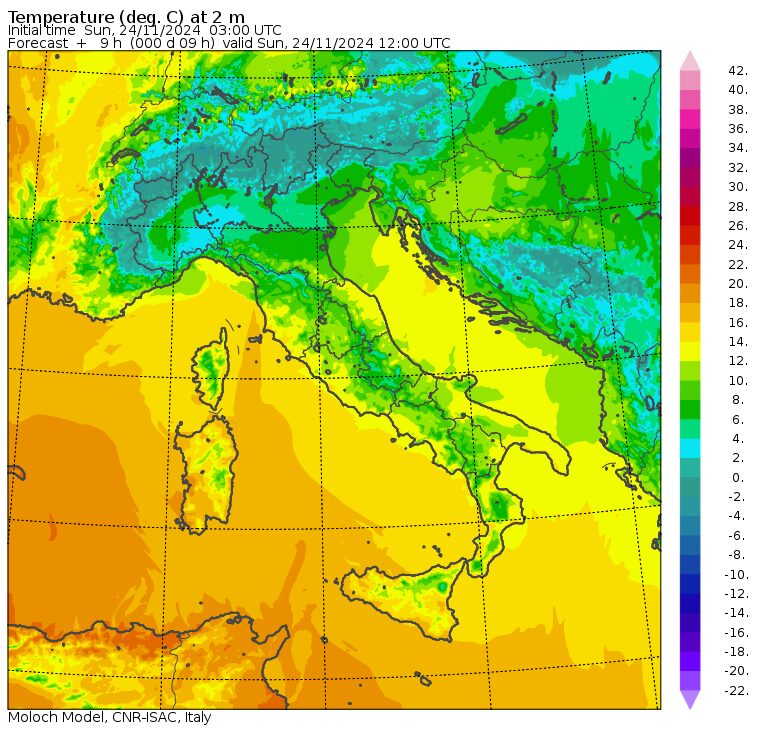 temperature massime 24 novembre