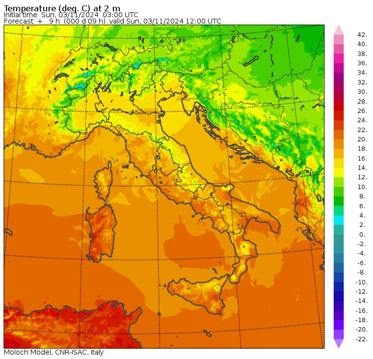 temperature massime 3 novembre