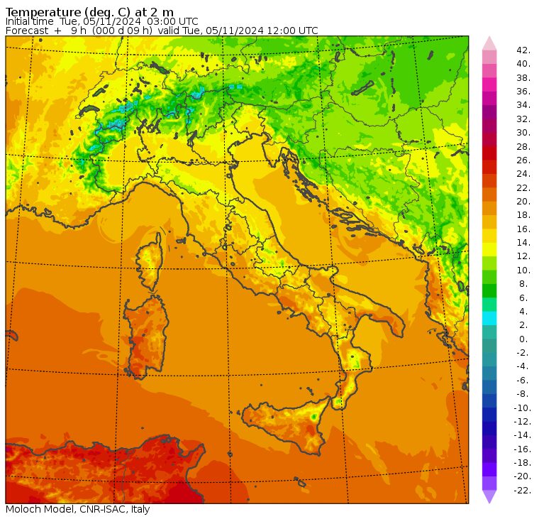 temperature massime 5 novembre