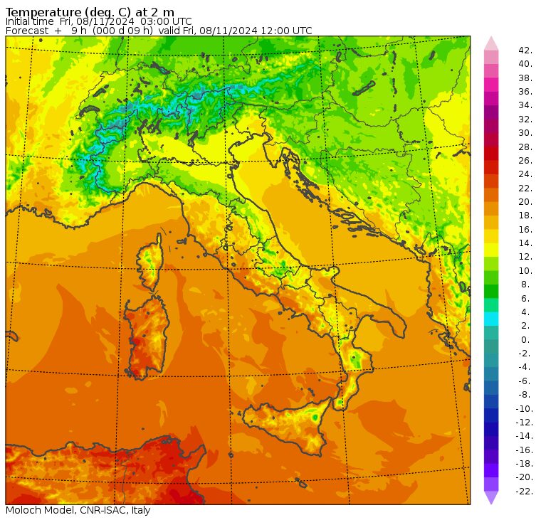 temperature massime 8 novembre