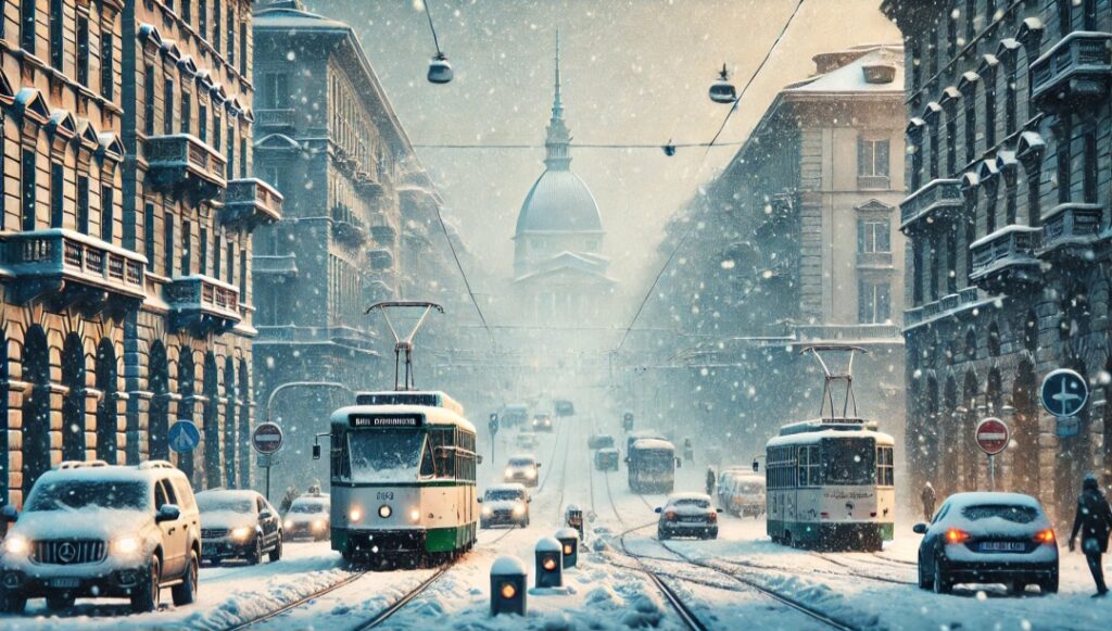 Tempesta di neve a Torino 15 dicembre 2022