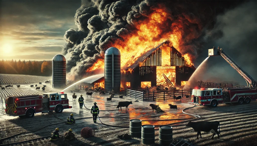 Incendio azienda agricola