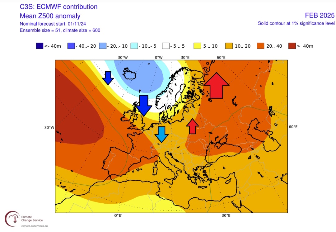 Previsioni meteo Febbraio 2025