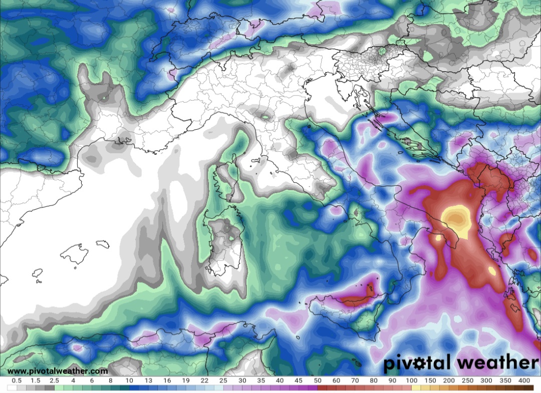 Precipitazioni previste in Puglia