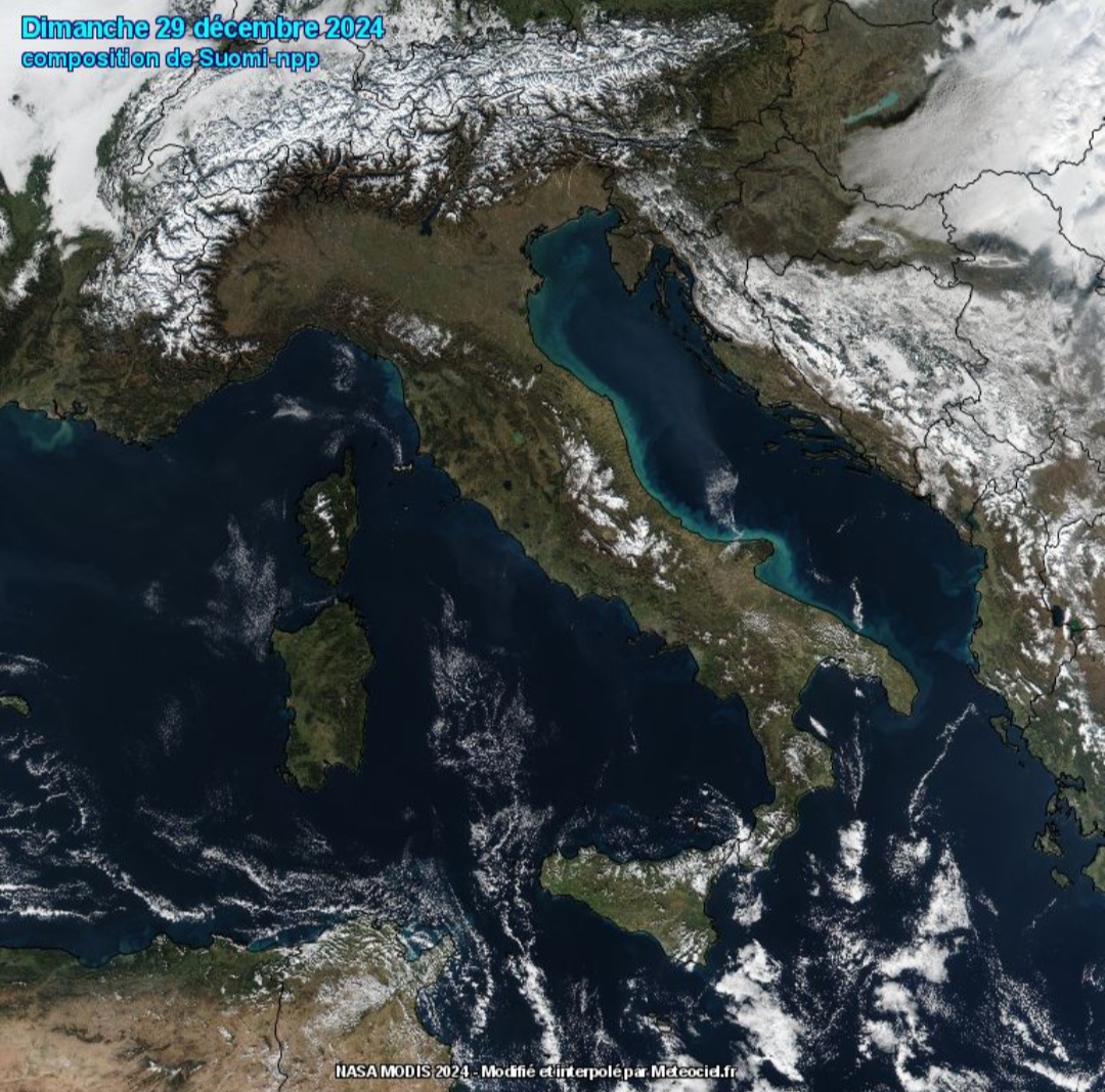 Satellite Aqua Modis-Nasa neve Italia
