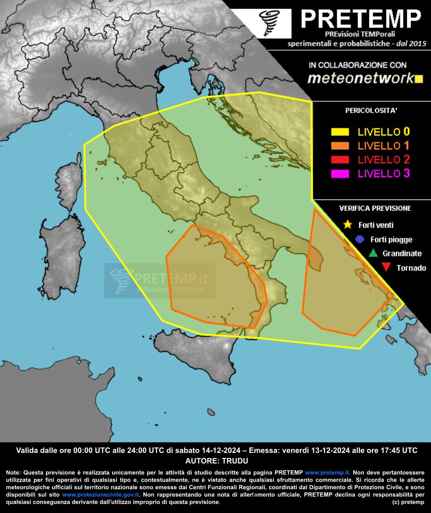 allerta meteo 14 dicembre 2024