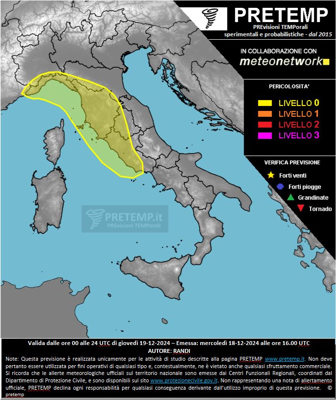 allerta meteo 19 dicembre 2024 oggi