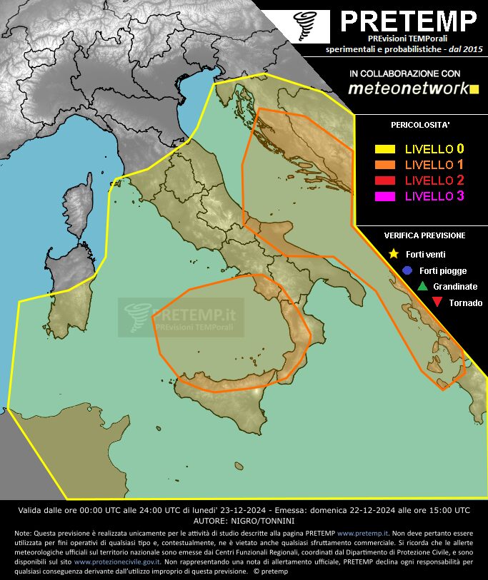 allerta meteo 23 dicembre 2024 pretemp