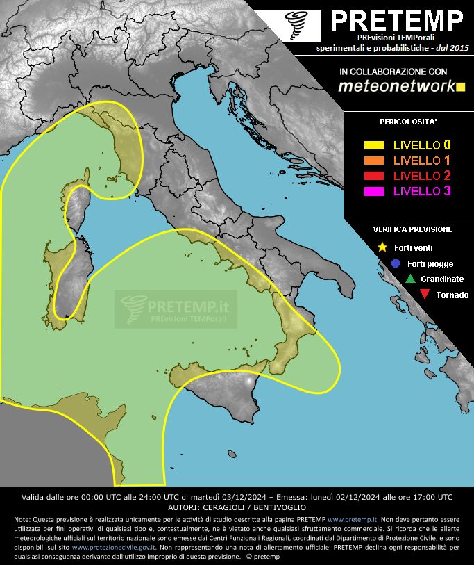 allerta meteo 3 dicembre 2024