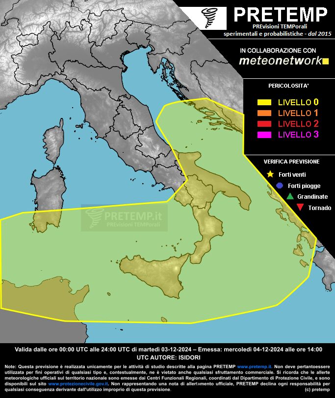 allerta meteo 4 dicembre 2024