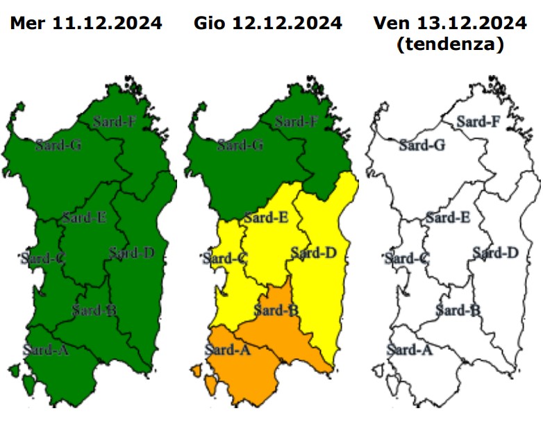 allerta meteo sardegna 12 dicembre
