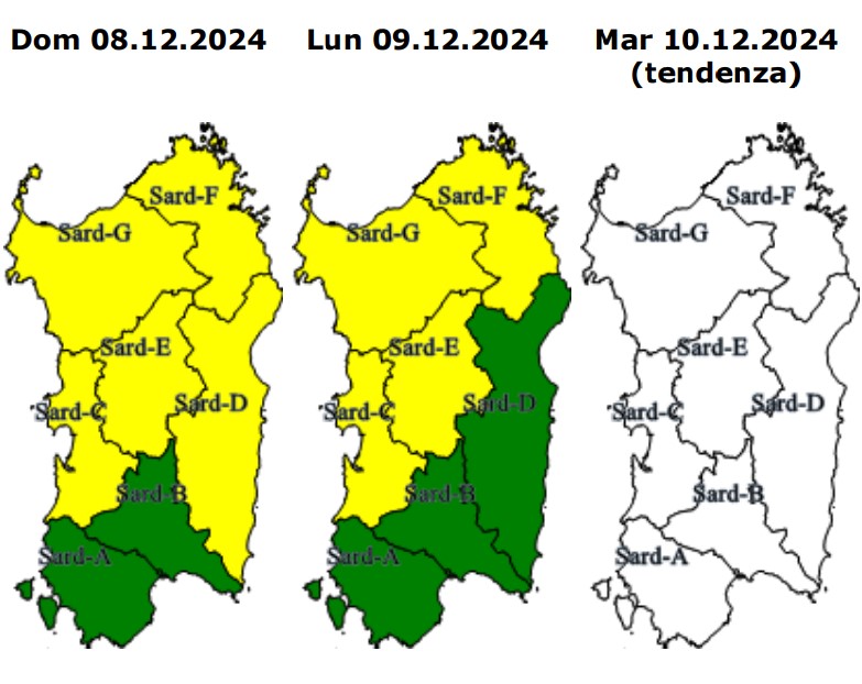 allerta meteo sardegna 9 dicembre