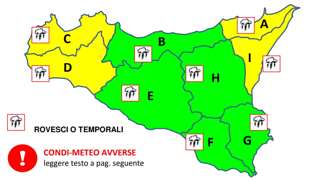 allerta meteo sicilia 13 dicembre