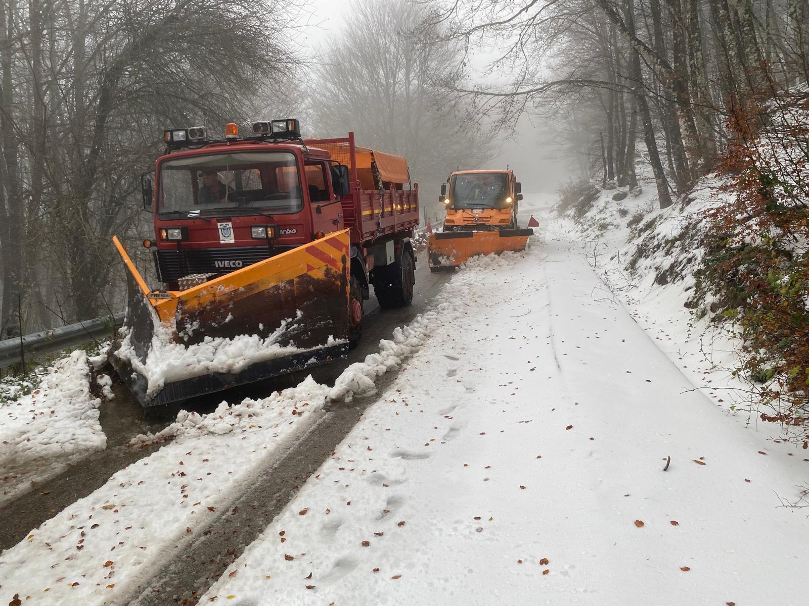 Maltempo Sicilia, neve sui Nebrodi: in azione mezzi spazzaneve e spargisale | FOTO