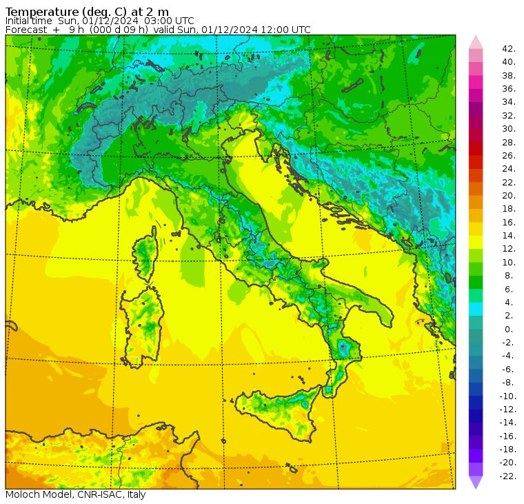 temperature massime 1 dicembre