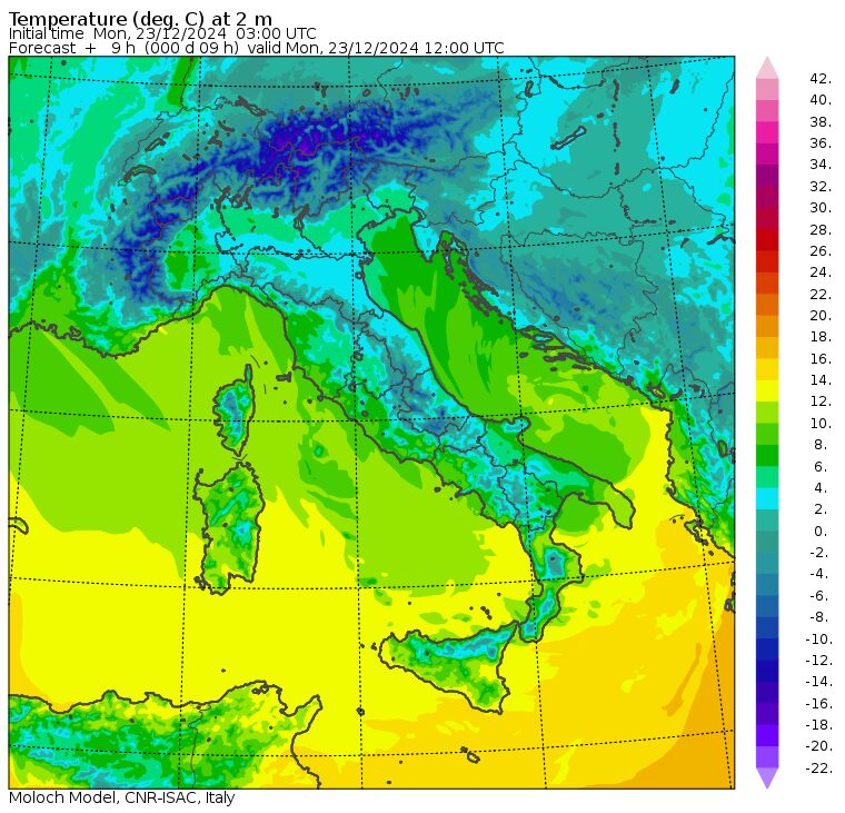 temperature massime 23 dicembre