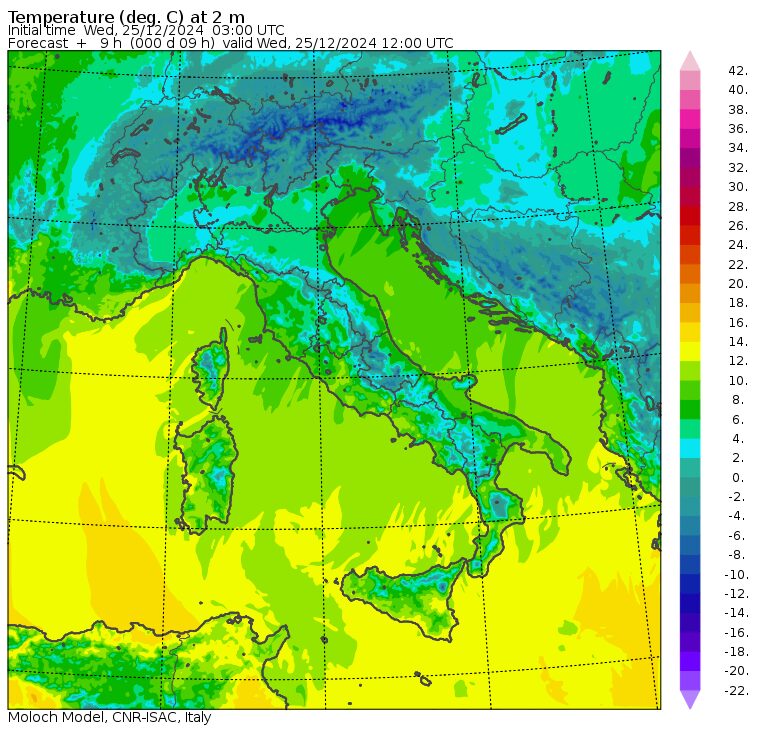 temperature massime 25 dicembre